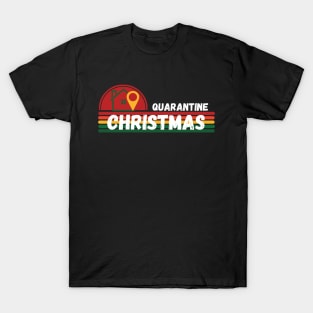 Merry Quarantine Christmas 2020 Stay At Home Vintage Retro T-Shirt